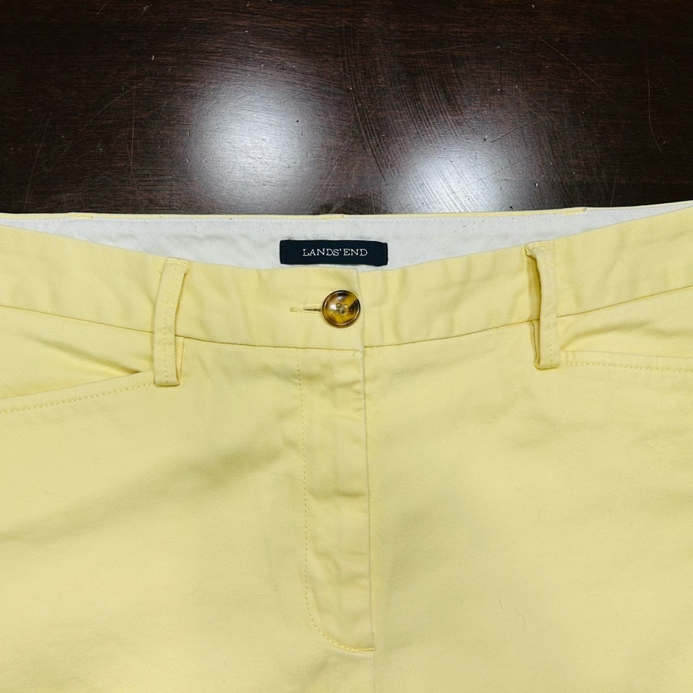 Lands' End Women's Light Yellow Straight Leg Pants - Picture 2 of 5